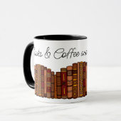 Boeken en koffie heb ik alleen nodig mok (Voorkant links)