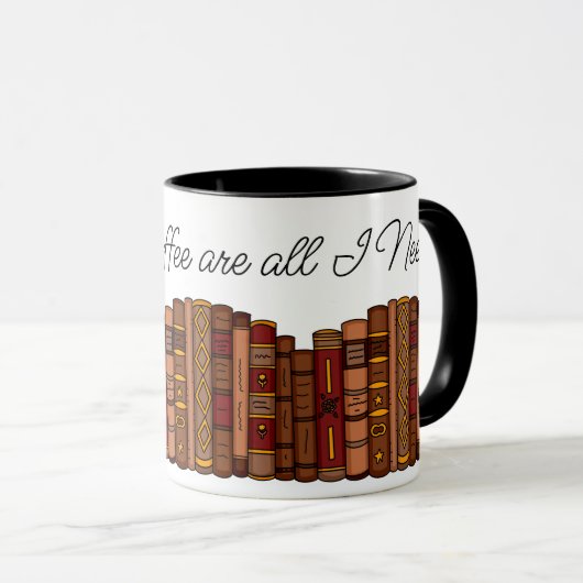 Boeken en koffie heb ik alleen nodig mok (Voorkant rechts)