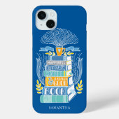 Boeken en koffie - Helder blauw Case-Mate iPhone Case (Achterkant)