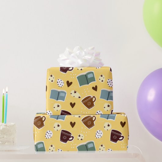 Boeken en koffie inpakpapier (Feestgeschenken)