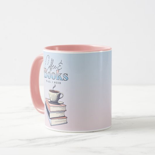  boeken en koffie is alles wat ik nodig heb mok (Voorkant links)