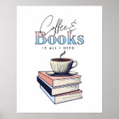 boeken en koffie is alles wat ik nodig heb poster (Voorkant)