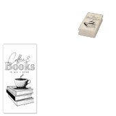  boeken en koffie is alles wat ik nodig heb rubberstempel (Gestempeld)