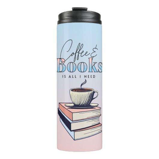  boeken en koffie is alles wat ik nodig heb thermosbeker (Voorkant)