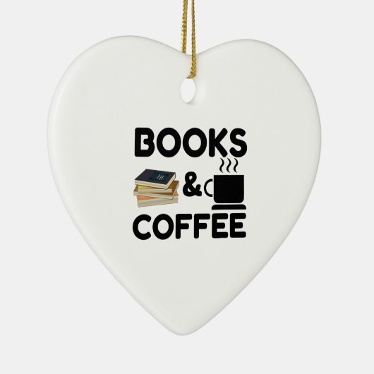 Boeken en koffie keramisch ornament (Rechts)