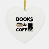Boeken en koffie keramisch ornament (Voorkant)