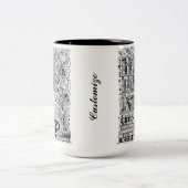 Boeken en koffie kleur me doedel 2 tweekleurige koffiemok (Center)