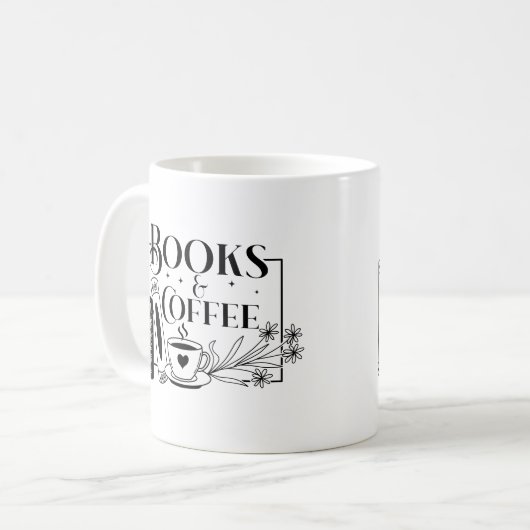 Boeken en koffie koffiemok (Voorkant links)