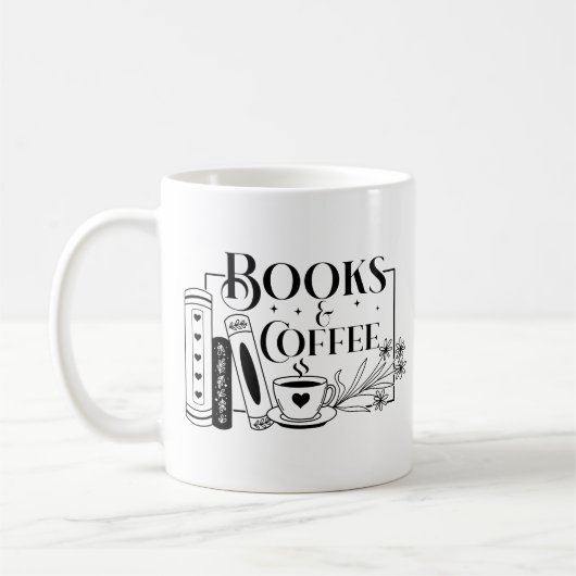 Boeken en koffie koffiemok (Links)