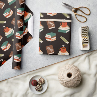 Boeken en koffie lezen in een knusse sfeer cadeaupapier