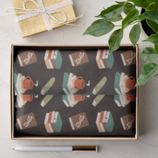Boeken en koffie lezen in een knusse sfeer tissuepapier
