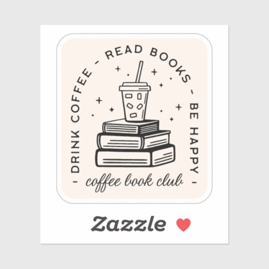 Boeken en koffie liefhebber club boekenwinkel sticker (Vel)