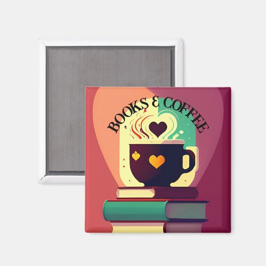 Boeken en koffie magneet (Voorkant / Achterkant)