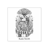 Boeken en koffie met persoonlijke titel rubberstempel (Afrduk)