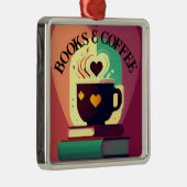 Boeken en koffie metalen ornament (Rechts)