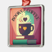 Boeken en koffie metalen ornament (Links)