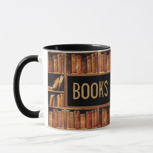 Boeken en koffie mok (Links)