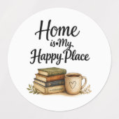 Boeken en koffie - Oud boek Labels (Design 1)