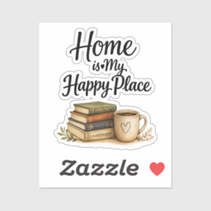 Boeken en koffie - Oud boek Sticker