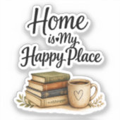 Boeken en koffie - Oud boek Sticker (Voorkant)