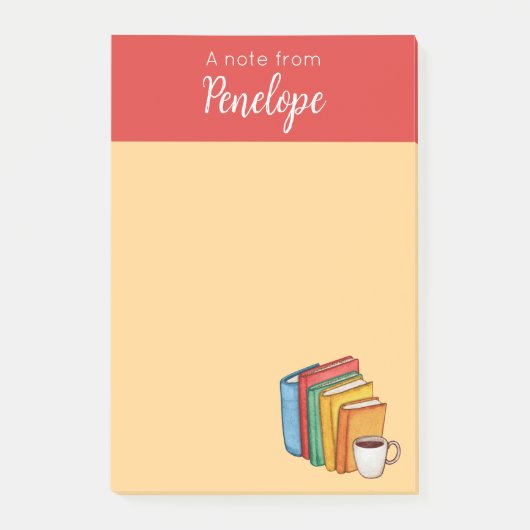 Boeken en koffie post-it® notes (Voorkant)