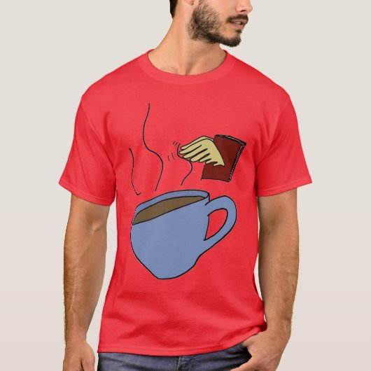 Boeken en koffie t-shirt (Voorkant)
