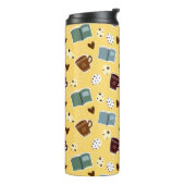 Boeken en koffie thermosbeker (Gedraaid links)