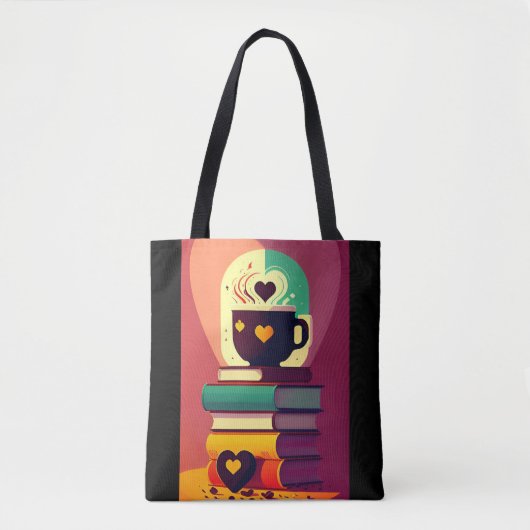 Boeken en koffie tote bag (Voorkant)