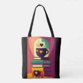 Boeken en koffie tote bag (Achterkant)