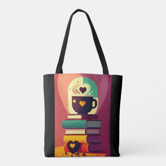 Boeken en koffie tote bag (Achterkant)