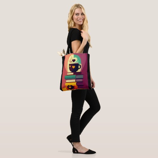 Boeken en koffie tote bag (Op model)