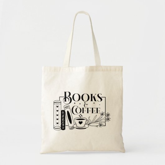 Boeken en koffie tote bag (Voorkant)