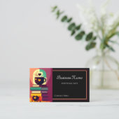 Boeken en koffie visitekaartje (Staand voorkant)