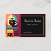 Boeken en koffie visitekaartje (Voorkant)