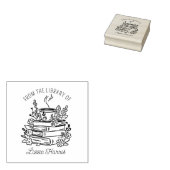 Boeken en koffieboekbord rubberstempel (Gestempeld)