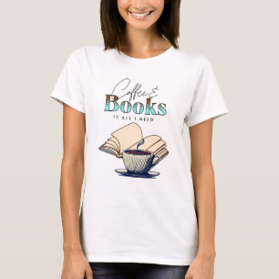  boeken en koffieliefhebber t-shirt