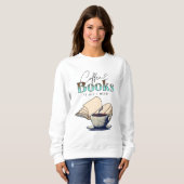 boeken en koffieliefhebber trui (Voorkant volledig)
