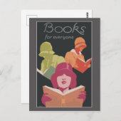 Boeken en lezen met art deco vrouwen Briefkaart (Voorkant / Achterkant)