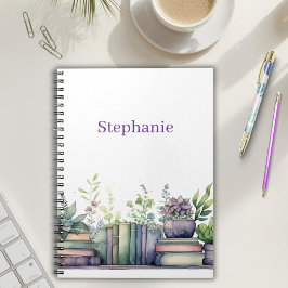 Boeken en Planten Aquarel Notitieboek