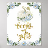 Boeken en pompoenen met Baby shower Poster (Voorkant)