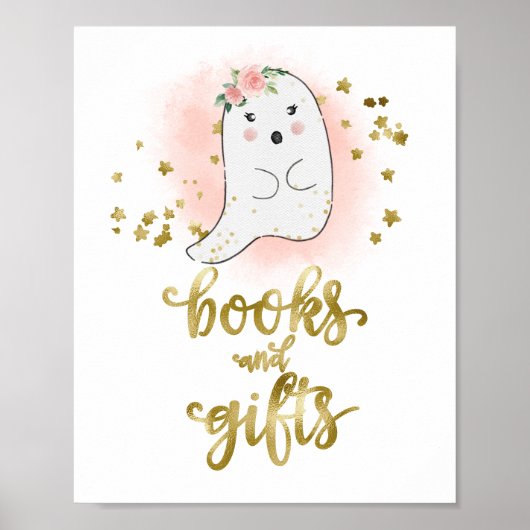 Boeken en pompoenen met Baby shower Poster (Voorkant)