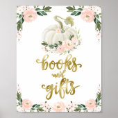 Boeken en pompoenen met Baby shower Poster (Voorkant)