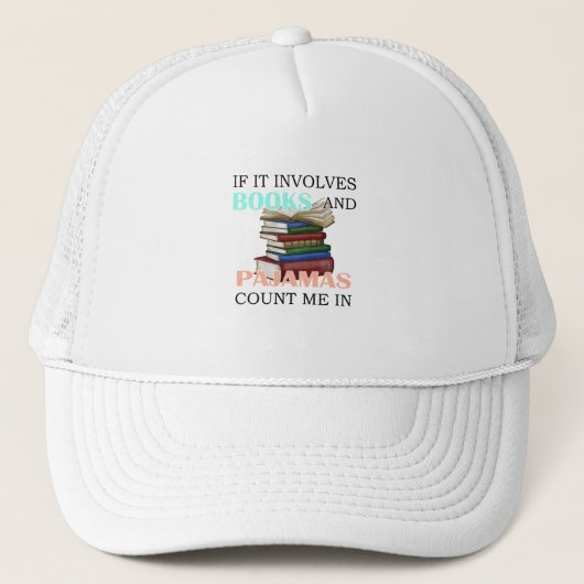 Boeken en pyjama Funny Reading Book Reader Bookwo Trucker Pet (Voorkant)
