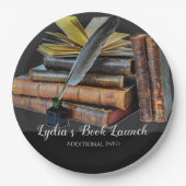 Boeken en Quill Papieren Bordje (Voorkant)