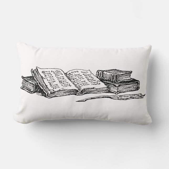  boeken en quill Reading Pillow Kussen (Voorkant)