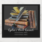 Boeken en Quill Sparkling Wijnetiket (Enkel label)