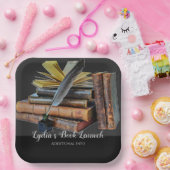Boeken en Quill Square Papieren Bordje (Feest)