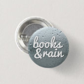 Boeken en regen ronde button 3,2 cm (Voorkant /achterkant)