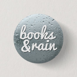 Boeken en regen ronde button 3,2 cm