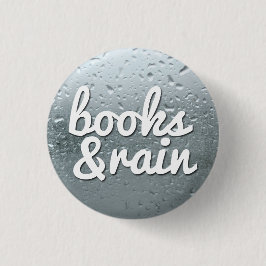 Boeken en regen ronde button 3,2 cm
